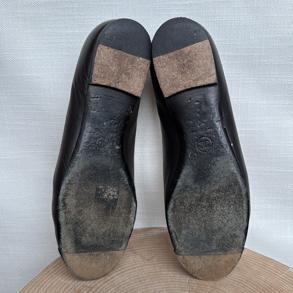 Authentic CHANEL Camellia Ballet Flats | Size 40 | Luxury Leather/Satin - Picture 11 of 13